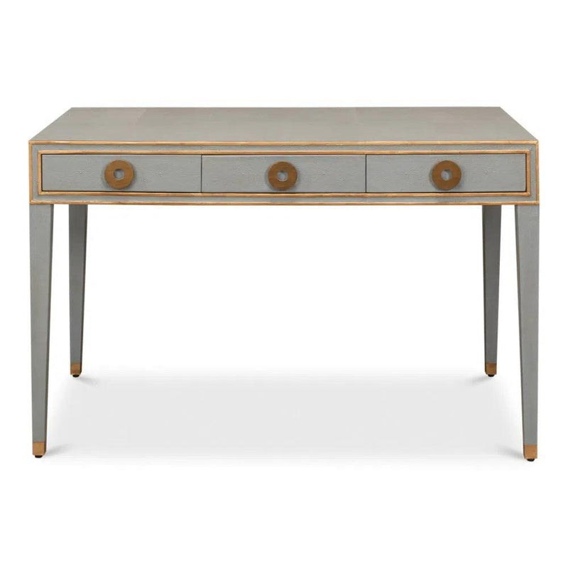 Gabriella Shagreen Desk Table Storm Grey Home Office Desks LOOMLAN By Sarreid