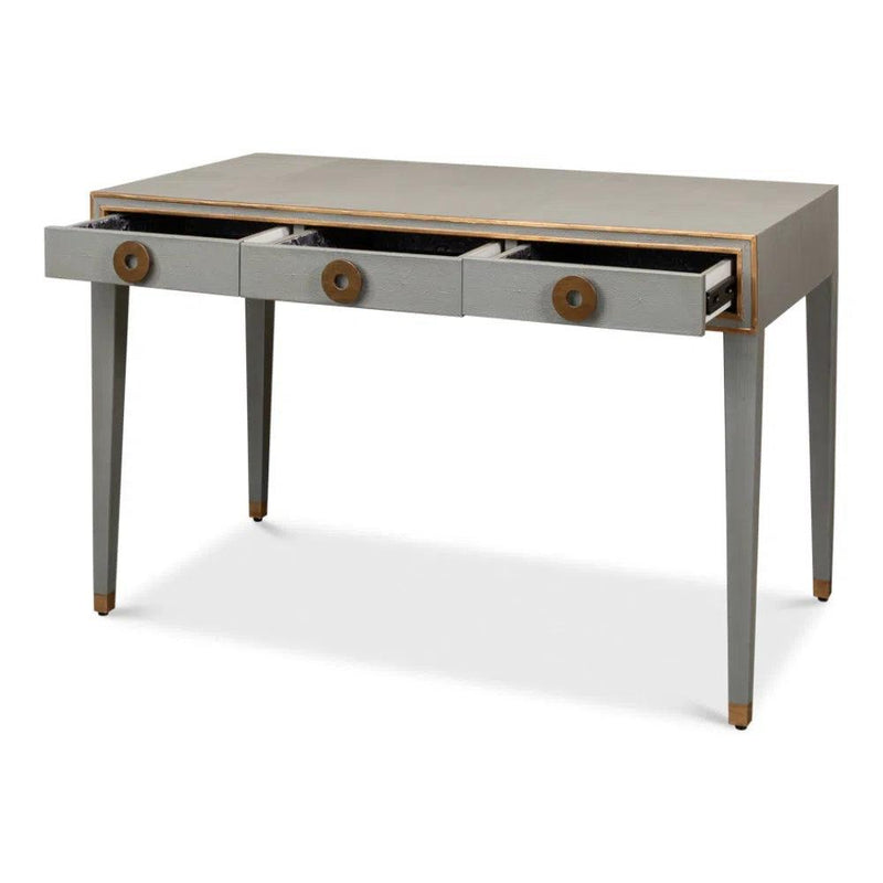 Gabriella Shagreen Desk Table Storm Grey Home Office Desks LOOMLAN By Sarreid