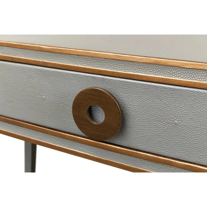 Gabriella Shagreen Desk Table Storm Grey Home Office Desks LOOMLAN By Sarreid