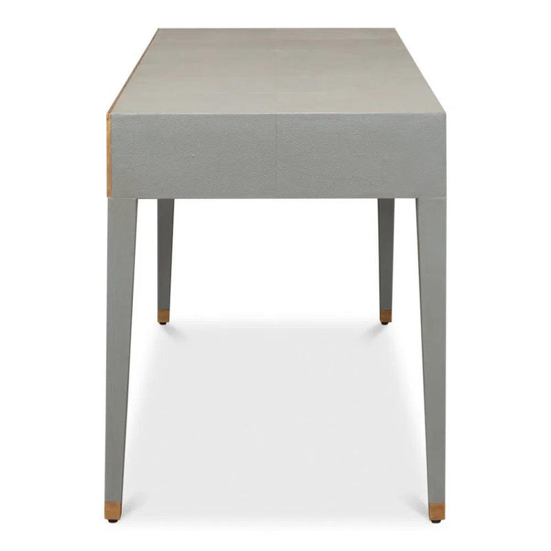 Gabriella Shagreen Desk Table Storm Grey Home Office Desks LOOMLAN By Sarreid