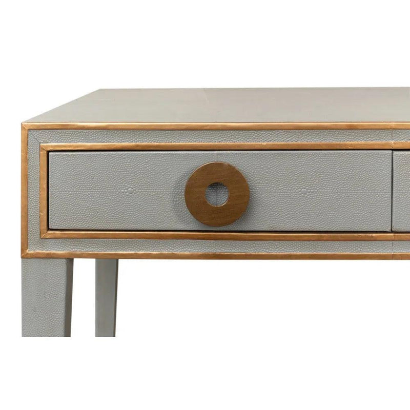 Gabriella Shagreen Desk Table Storm Grey Home Office Desks LOOMLAN By Sarreid