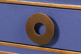 Gabriella Shagreen Leather and Wood Blue Rectangular Desk/Table Side Tables LOOMLAN By Sarreid