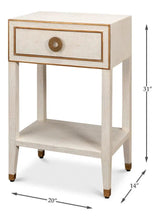 Gabriella Shagreen Nightstand Osprey White Nightstands LOOMLAN By Sarreid