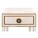 Gabriella Shagreen Nightstand Osprey White Nightstands LOOMLAN By Sarreid