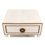 Gabriella Shagreen Nightstand Osprey White Nightstands LOOMLAN By Sarreid