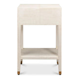 Gabriella Shagreen Nightstand Osprey White Nightstands LOOMLAN By Sarreid