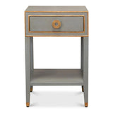 Gabriella Shagreen Nightstand Storm Grey Nightstands LOOMLAN By Sarreid