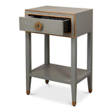 Gabriella Shagreen Nightstand Storm Grey Nightstands LOOMLAN By Sarreid