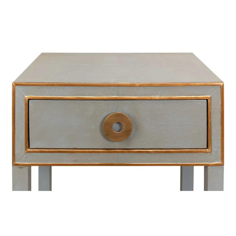 Gabriella Shagreen Nightstand Storm Grey Nightstands LOOMLAN By Sarreid