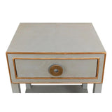 Gabriella Shagreen Nightstand Storm Grey Nightstands LOOMLAN By Sarreid