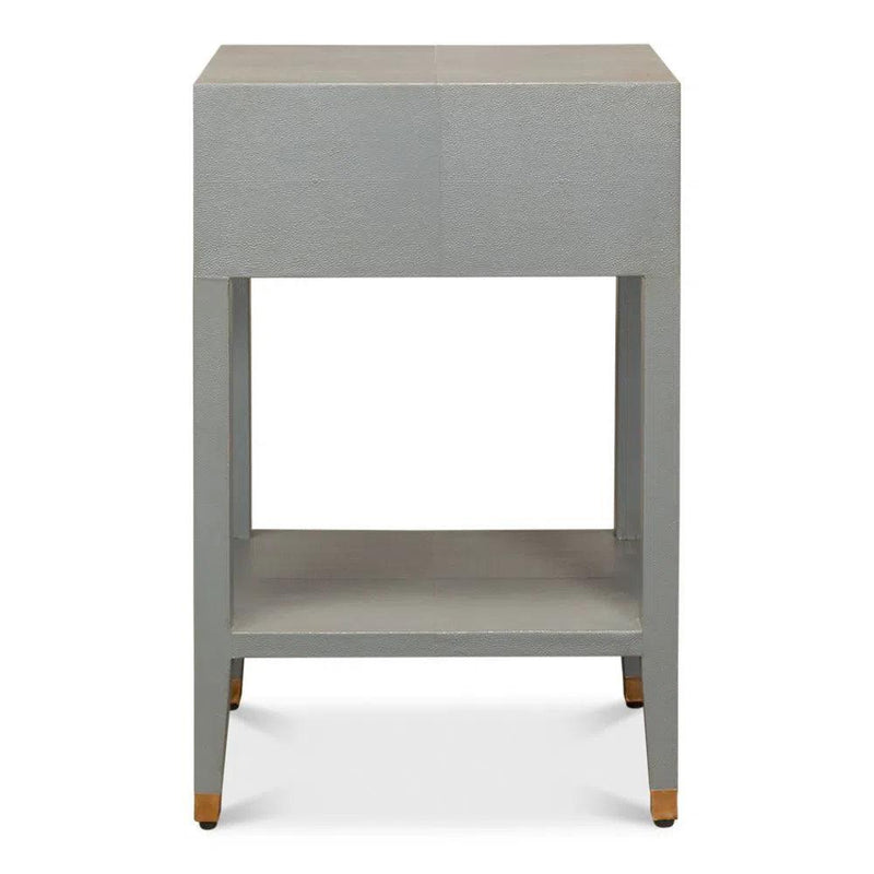 Gabriella Shagreen Nightstand Storm Grey Nightstands LOOMLAN By Sarreid