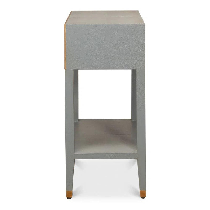 Gabriella Shagreen Nightstand Storm Grey Nightstands LOOMLAN By Sarreid