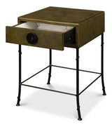 Gabriella Shagreen Side Table Leaf Side Tables LOOMLAN By Sarreid