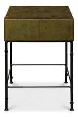 Gabriella Shagreen Side Table Leaf Side Tables LOOMLAN By Sarreid