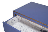 Gabriella Wood and Embossed Shagreen Leather Blue Chest Of Drawers Chests LOOMLAN By Sarreid