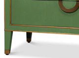 Gabriella Wood and Embossed Shagreen Leather Blue Green Chest Of Drawers Chests LOOMLAN By Sarreid