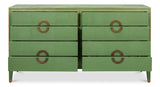 Gabriella Wood and Embossed Shagreen Leather Blue Green Chest Of Drawers Chests LOOMLAN By Sarreid