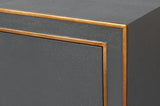 Gabriella Wood and Embossed Shagreen Leather Grey Chest Of Drawers Chests LOOMLAN By Sarreid