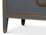 Gabriella Wood and Embossed Shagreen Leather Grey Chest Of Drawers Chests LOOMLAN By Sarreid