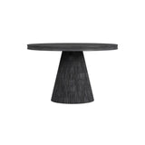 Gaines Solid Mango Wood Black Round Dining Table Dining Tables LOOMLAN By Bassett Mirror