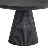 Gaines Solid Mango Wood Black Round Dining Table Dining Tables LOOMLAN By Bassett Mirror