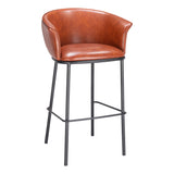 Garston Brown Barstool Bar Stools LOOMLAN By Zuo Modern