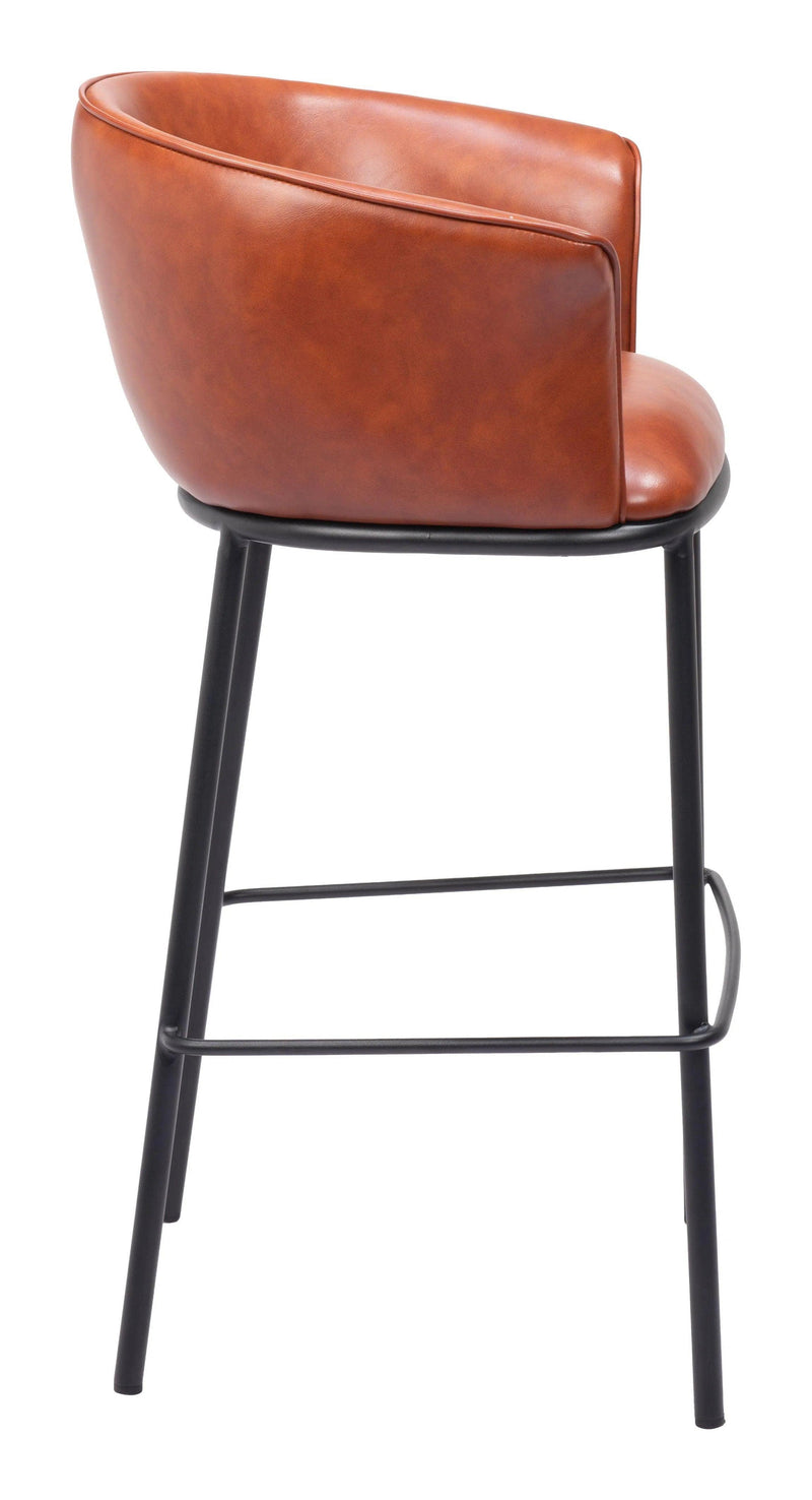 Garston Brown Barstool Bar Stools LOOMLAN By Zuo Modern