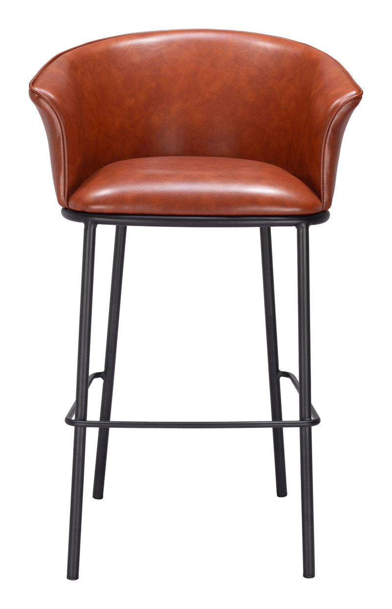 Garston Brown Barstool Bar Stools LOOMLAN By Zuo Modern