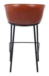 Garston Brown Barstool Bar Stools LOOMLAN By Zuo Modern