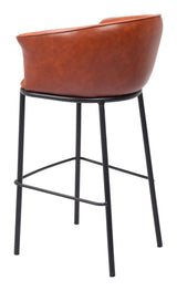 Garston Brown Barstool Bar Stools LOOMLAN By Zuo Modern