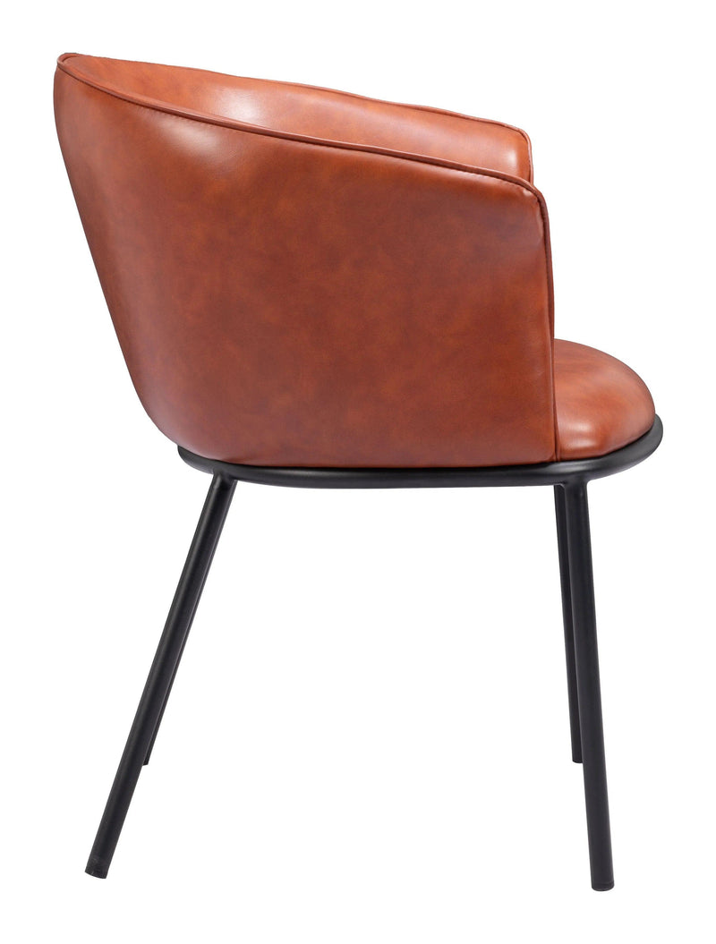 Garston Steel Brown Armless Dining Chair Dining Chairs LOOMLAN By Zuo Modern