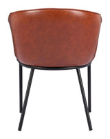 Garston Steel Brown Armless Dining Chair Dining Chairs LOOMLAN By Zuo Modern