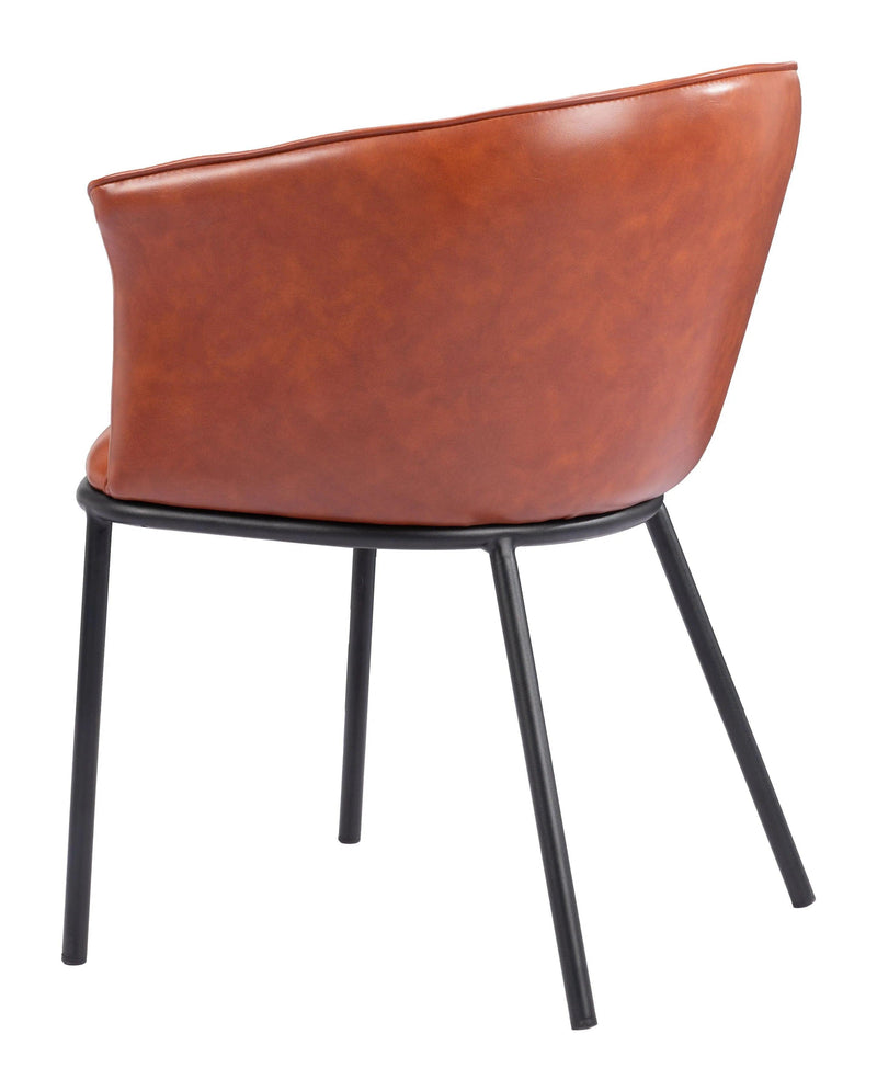 Garston Steel Brown Armless Dining Chair Dining Chairs LOOMLAN By Zuo Modern