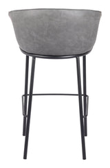 Garston Steel Gray Barstool Bar Stools LOOMLAN By Zuo Modern