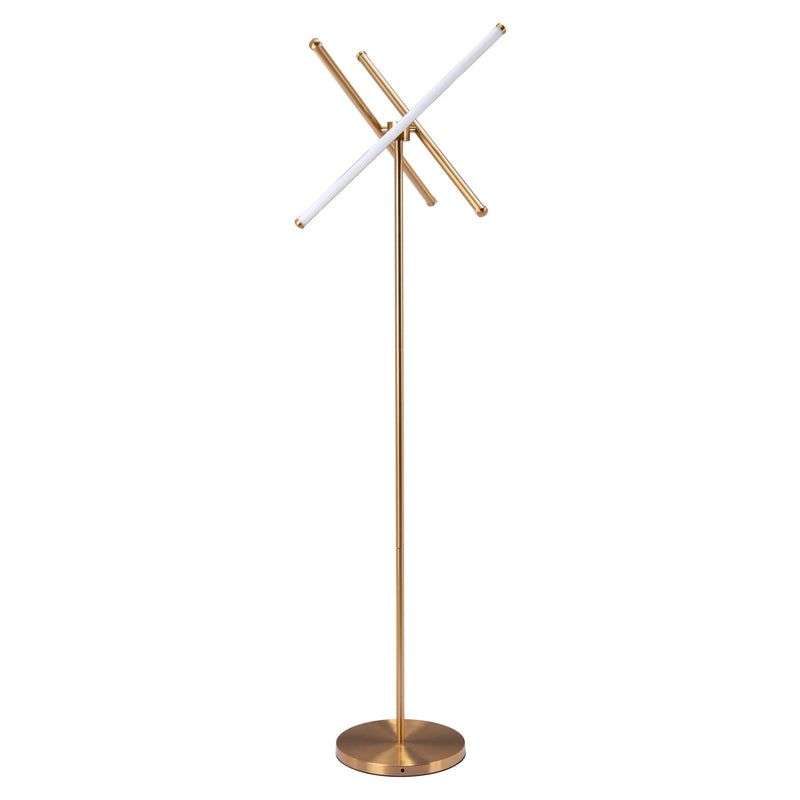 Garza Floor Lamp Brass Floor Lamps LOOMLAN By Zuo Modern