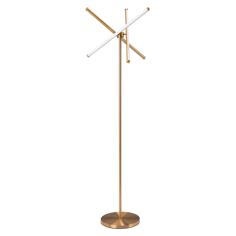 Garza Floor Lamp Brass Floor Lamps LOOMLAN By Zuo Modern