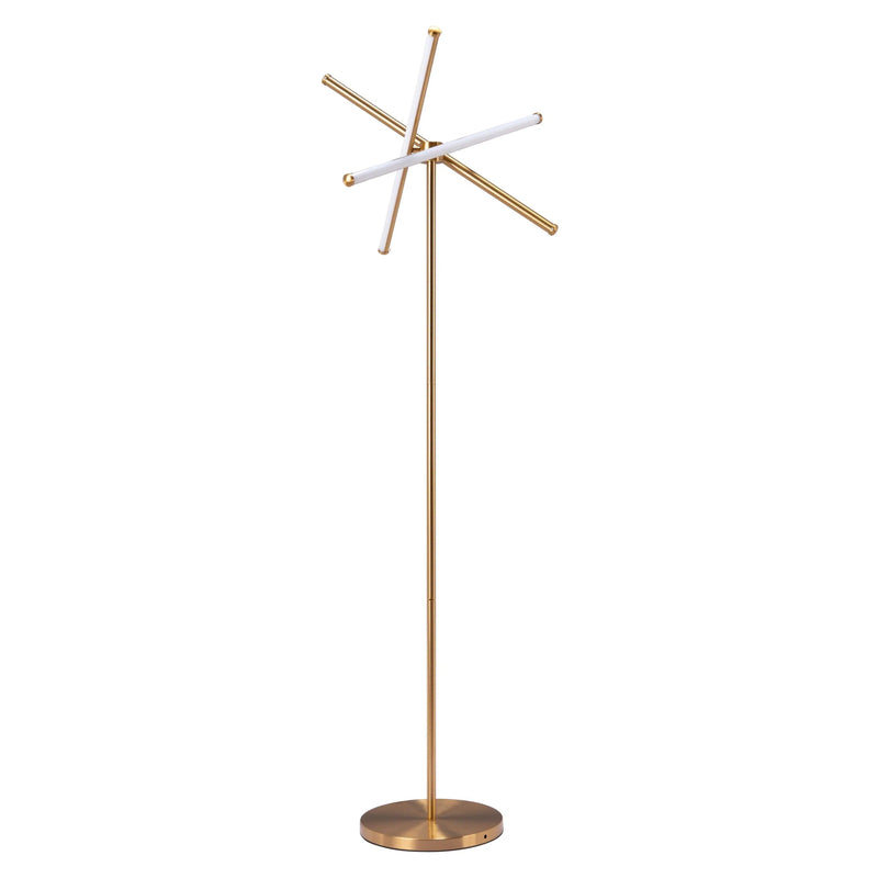 Garza Floor Lamp Brass Floor Lamps LOOMLAN By Zuo Modern