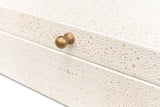 Gastsburg Leather and Paper Liner Osprey White Shagreen Box Set of 2 Boxes & Bowls LOOMLAN By Sarreid