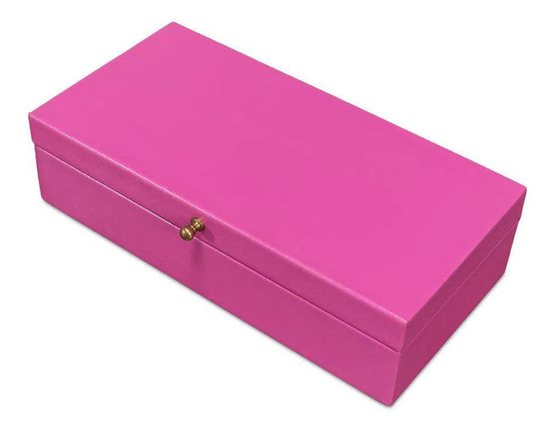 Gastsburg Leather and Paper Liner Pink Shagreen Box Set of 2 Boxes & Bowls LOOMLAN By Sarreid