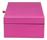 Gastsburg Leather and Paper Liner Pink Shagreen Box Set of 2 Boxes & Bowls LOOMLAN By Sarreid