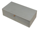 Gastsburg Leather and Paper Liner Storm Grey Shagreen Box Set of 2 Boxes & Bowls LOOMLAN By Sarreid