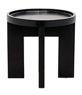 Gavin Wood Black Round Side Table Side Tables LOOMLAN By Noir