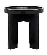 Gavin Wood Black Round Side Table Side Tables LOOMLAN By Noir