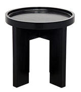 Gavin Wood Black Round Side Table Side Tables LOOMLAN By Noir