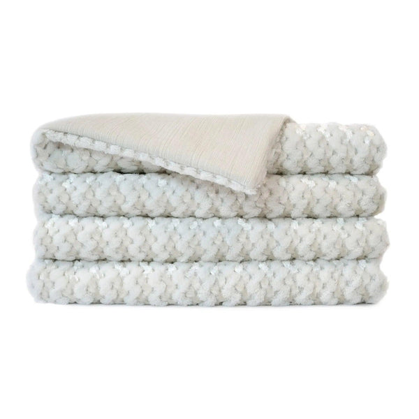 Gene Corded Throw - Ivory Throw Blankets LOOMLAN By D.V. Kap