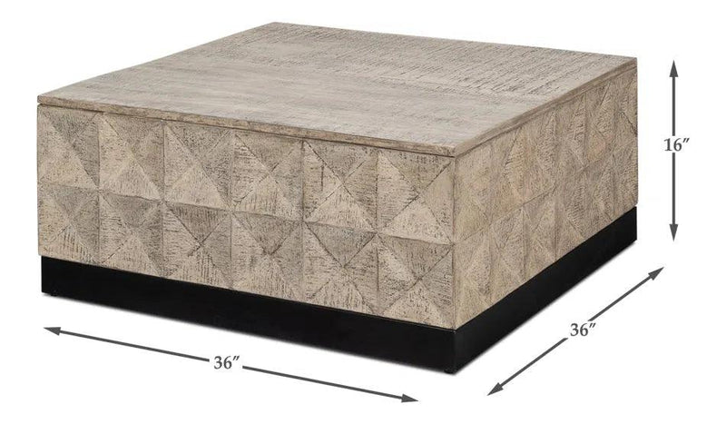 Geo Coffee Table Square Large 36" Coffee Tables LOOMLAN By Sarreid