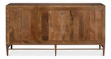 Geo Wood and Metal Brown 3 Door Sideboard Sideboards LOOMLAN By Sarreid