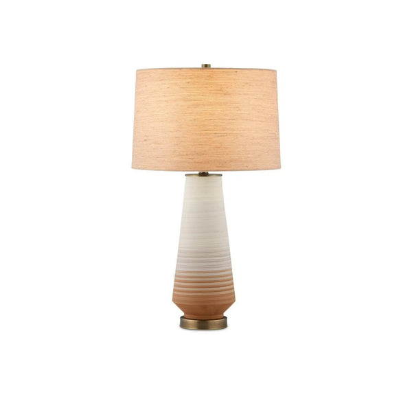 Geologie Porcelain and Metal Beige Table Lamp Table Lamps LOOMLAN By Currey & Co