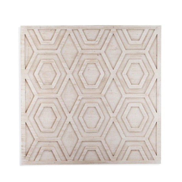 Geometric MDF White Wall Hanging Artwork LOOMLAN By Bassett Mirror