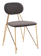 Georges Gray and Gold Armless Dining Chair (Set of 2) Dining Chairs LOOMLAN By Zuo Modern